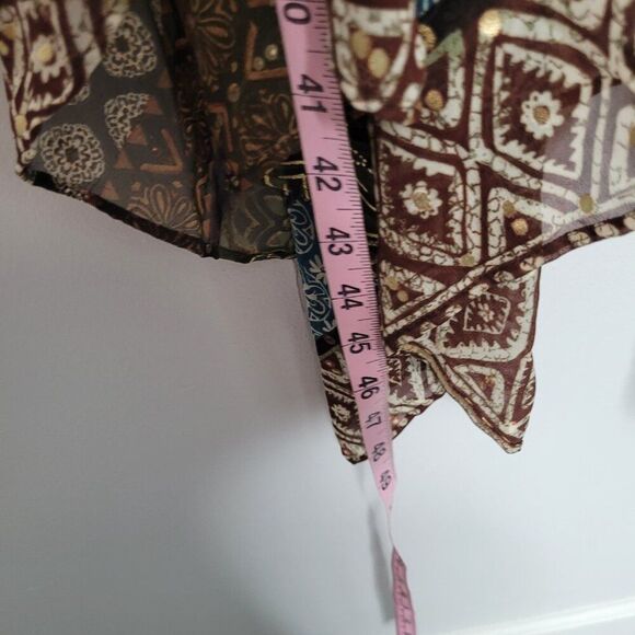 Green brown grunge fairy handkerchief hem woodys artsy quirky midi dress size 4 - Picture 6 of 6